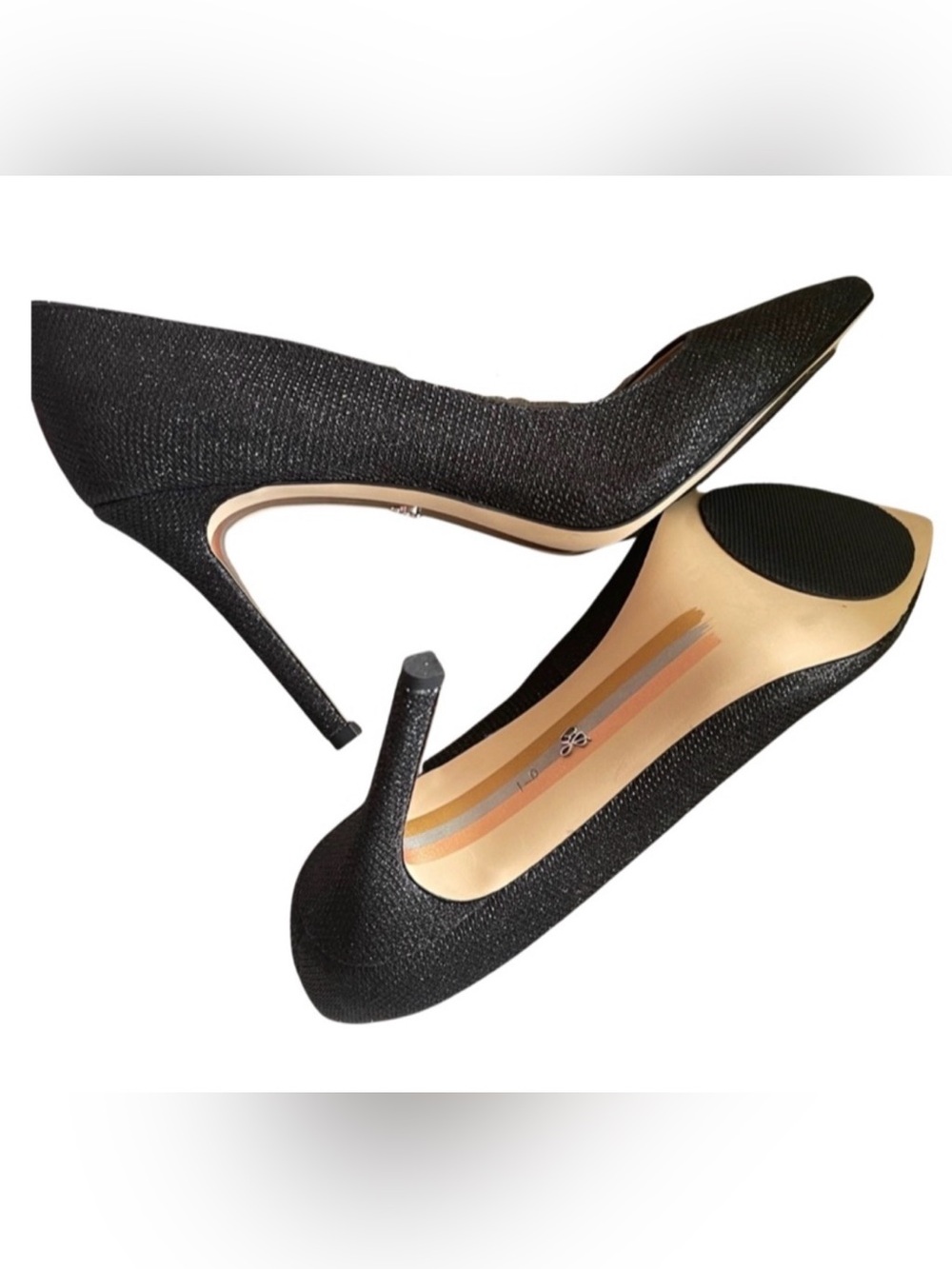 NEW Sam Edelman Black Evening Special Occasion Heels Sparkle Shimmer